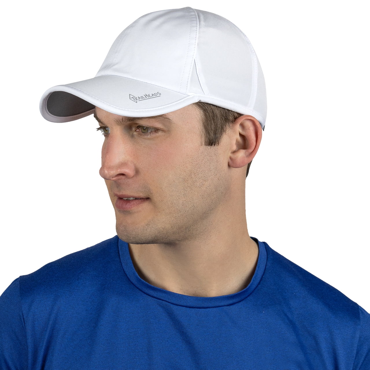 Men's UV Protection Running Hat White Quick Dry TrailHeads
