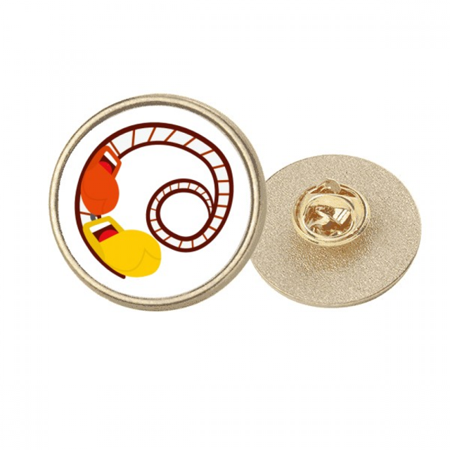Broche de oro metálico circular Unbranded Montaña rusa del parque de atracciones