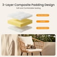 thumbnail image 4 of Gianna 3 Piece Outdoor Patio Furniture Set, Wicker Bistro Chairs with Glass Top Table for Apartment Balcony, Small Backyard, Porch and Deck, Beige, 4 of 7