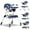Blue, variant on HAOUUCYIN 4-in-1 Baby High Chair, Portable Dining Chairs Eat & Play with Double-Layer Dinner Plate and Toy Rack, for 0-36 Months, Pink