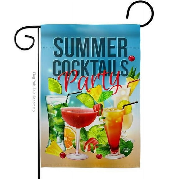Ornament Collection G192268-BO Cocktail Party Beverages 13 x 18.5 in. Double-Sided Decorative Vertical Garden Flags for House Decoration Banner Yard Gift