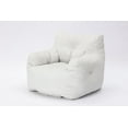 thumbnail image 4 of Bean Bag Chair for Adults, Bean Bag Sofa with Tufted Soft Stuffed Filling, Fluffy and Lazy Sofa with Armrest, Comfy Cozy BeanBag Chairs with Memory Foam for Living Room(Velvet,Ivory), 4 of 7