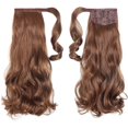 thumbnail image 2 of Extensions de Cheveux de Queue de Cheval Blonde, Extension de Queue de Cheval d'Ampm 18 "Longue Enveloppe Ondulée Autour de la Queue de Cheval Résistant à la Chaleur Postiche Synthétique pour les Femmes Brun Foncé, 2 of 8
