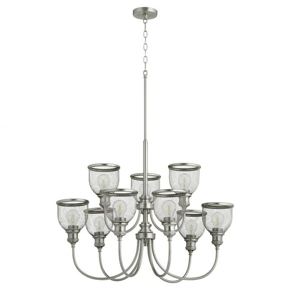 6212-9-65-Quorum Lighting-Omni - 9 Light 2-Tier Chandelier in Transitional style - 32 inches wide by 25.25 inches high-Satin Nickel Finish
