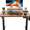 Brown, variant on Homall 55" Wide Home Office Electric Height Adjustable Standing Desk Lifting Range 28~46" Computer Desk with Monitor Stand,White