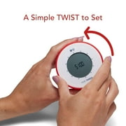 Time Timer TWIST 90-Minute Magnetic Digital Countdown Clock - (Red)