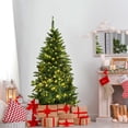 thumbnail image 2 of Patiojoy 5ft Prelit Half Christmas Tree Artificial PVC Material Metal Stand w/ 250 LED Lights, 2 of 10