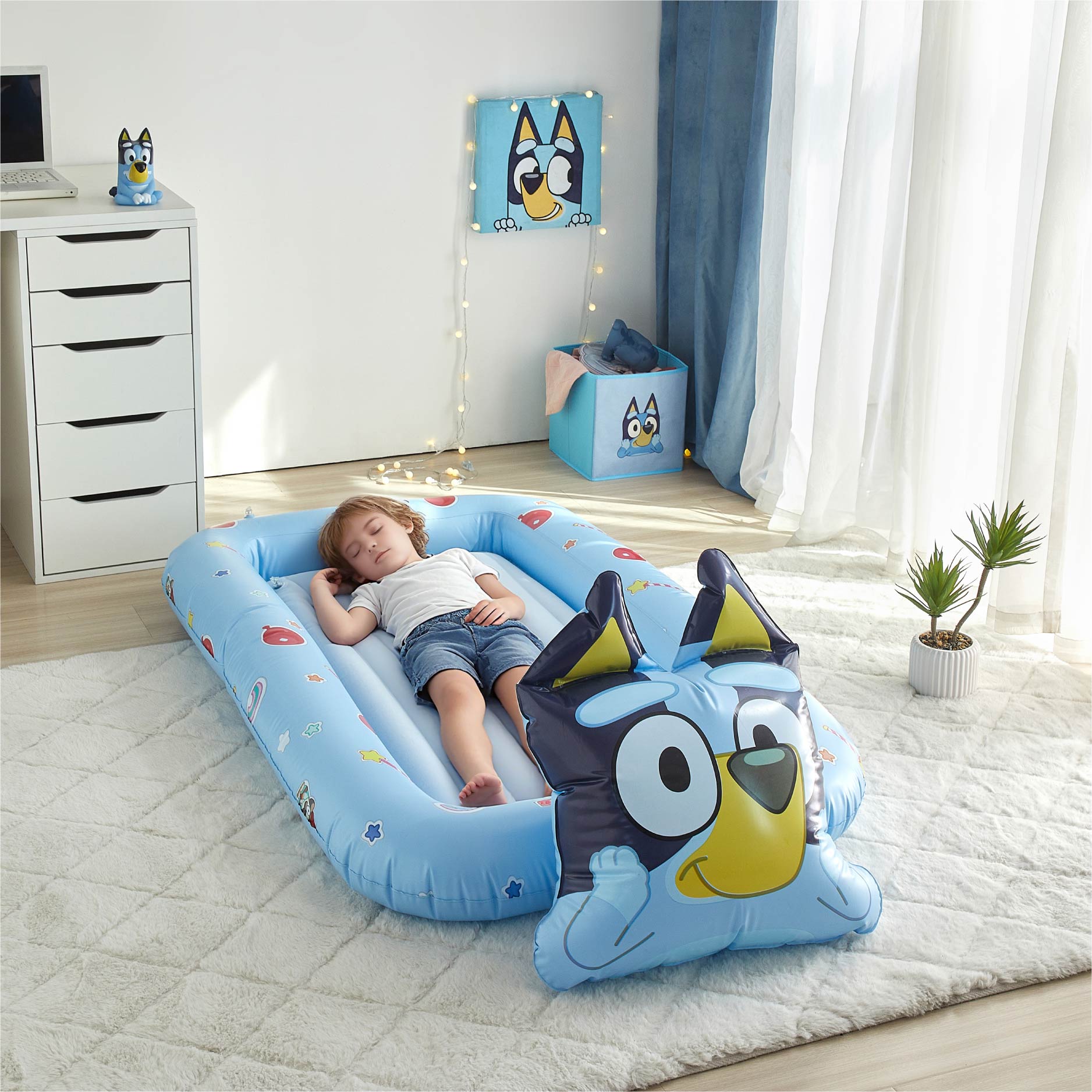 Bluey Inflatable Portable Kids Travel Bed