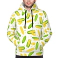 thumbnail image 4 of KLL Cartoon Corn Print Mens Hoodie Long Sleeve Casual Pullover Hooded Sweatshirt Fashion Drawstring Hoodies with Pocket-Medium, 4 of 6
