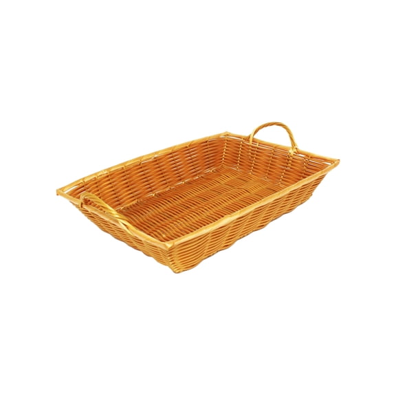 Excellante 16" x 11" x 3" plastic hand woven basket with handle, comes in each