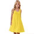 thumbnail image 2 of Dgankt Girls' Party Dress Girls Casual Loose Tank Dresses Sleeveless Beach Vacation Dress Swing Pleated U Neck Fashion Soft, 2 of 6
