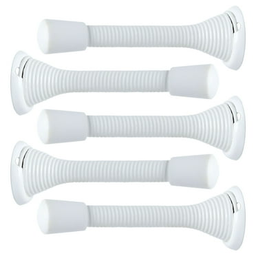 REGALWOVEN 5Pcs Metal Flexible Spring Doorstops Door Stop Hardware Walls and Doors Protector White