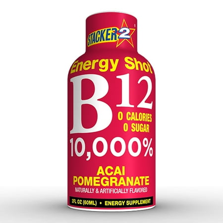 Stacker 2 B12 Energy Shot, Acai Pomegranate, 2 Fl Oz Stacker 2 B12 Energy Shot, Acai Pomegranate, 2 Fl Oz