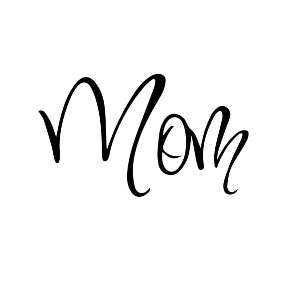 Mom Lettering - Wall Art Decal - 10.5" x 18" Decoration Vinyl Sticker - Inspirational Quote Decal - Living Room and Bedroom Wall Decoration