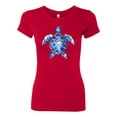 thumbnail image 2 of Sea Turtle Tie Dye Art Animal Lover Womens Slim Fit Junior Tee, Red, Small, 2 of 3