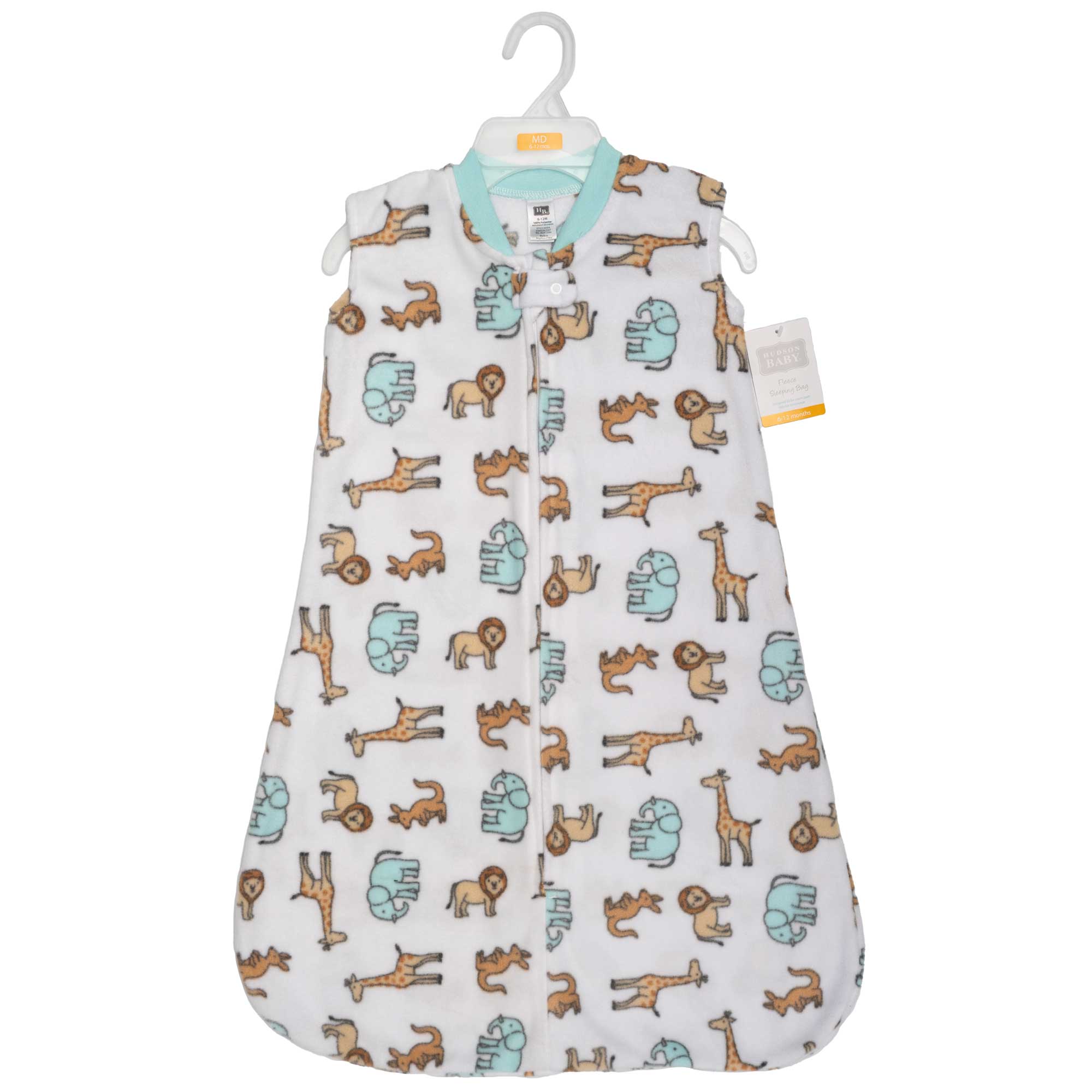 Hudson Baby Fleece Sleeping Bag, Sack, Blanket, Cute Safari, 6-12 Months