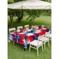 thumbnail image 4 of Outdoor Tablecloth with Umbrella Hole for Patio/Picnic/Party/Camping, 250th Anniversary Waterproof Table Cloth Rectangle Table Cover Washable, Red Blue Floral Patriotic Blooms (54"x 80"), 4 of 9