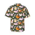 thumbnail image 3 of Picia Roosters and Chicks Gentle Cotton Regular Fit Short Sleeve Casual Hawaiian Shirt for Men-Large, 3 of 9