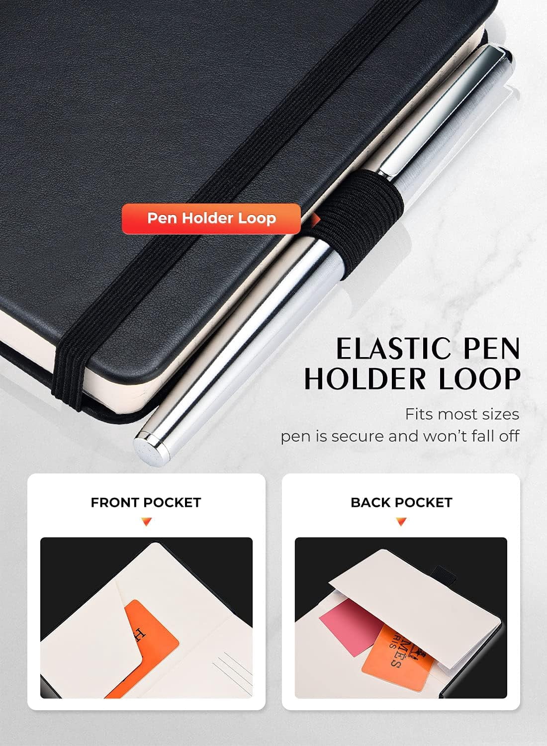2-pack total 320 pages, pocket notebook, small notebook, 3.7" x 5.7" pocket notebook