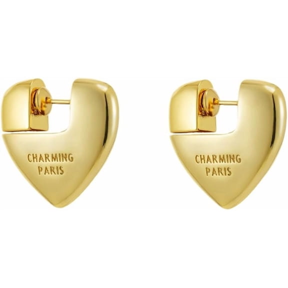 XBage Letter Name Heart/Star Clip On Earrings 14K Gold Plated Sterling Silver Post Studs Earrings For Women[Z3503]