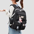thumbnail image 4 of PENGXIANG Nylon School Backpack Large Capacity Girls School Bag Mochilas (Black), 4 of 9