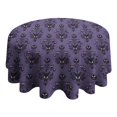 thumbnail image 4 of Purple Gothic Bat Pattern Round Tablecloth 60"x60",Wrinkle Wipeable Table Cloth for Kitchen Dining Room Picnic Patio Party, 4 of 6