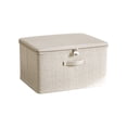 thumbnail image 2 of Foldable Storage Box, Multi-purpose Cottons Linen Fabric Organizer Bin with Zippered Closure & Carry Handle for Home Organization, Topliu, 2 of 6