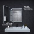 thumbnail image 3 of Mirror Bathroom Medicine Cabinet 23 x 30in Rectangle Wall Mounted Medicine Cabinet Silver, 3 of 13