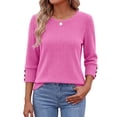 thumbnail image 2 of Fantaslook Womens 3/4 Sleeve Shirts with Buttons Dressy Casual Blouses Tunic Tops Fall Clothes, 2 of 9
