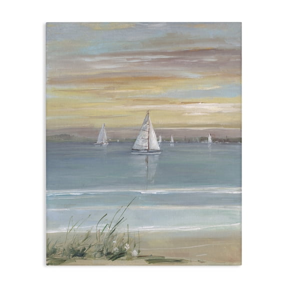Stupell Industries Coastal Coastal Sailboats At Twilight Canvas Art, 16 x 20, by Sally Swatland