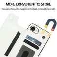 thumbnail image 6 of Compatible with iPhone 16e Case, with PU Leather Credit Card Holder Magnetic Back Stand Cell Accessories Flip Purse Slim Design Phone Cover for iPhone 16e Women Men, White, 6 of 11