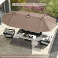 thumbnail image 4 of Gymax 15.5 FT Double-sided Patio Umbrella w/ Solar Lights Outdoor Twin Size Umbrella Coffee, 4 of 10