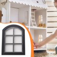 thumbnail image 4 of Decoración de ventana arqueada a escala 1/12, accesorios de bricolaje, modelo de mini panel de ventana, muebles en miniatura para 103 cm negro, 4 of 7