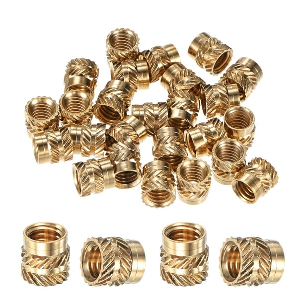 Uxcell 25-Pack Insertos roscados - Tuercas de inserción de latón M6 x 8 mm