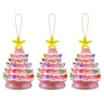 thumbnail image 4 of Mr. Christmas 5 in. Set of 3 Nostalgic Ceramic Tree Ornaments - Pink, 4 of 4