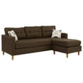 thumbnail image 3 of Poundex Furniture 2 Piece Fabric Sectional Sofa Set in Chocolate Finish, 3 of 9