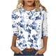 thumbnail image 2 of ICHUANYI Liquidación Moda Mujer Impreso Camiseta Suelta 3/4 Mangas Blusa Cuello Redondo Casual Tops ICHUANYI WER2023082201353, 2 of 4
