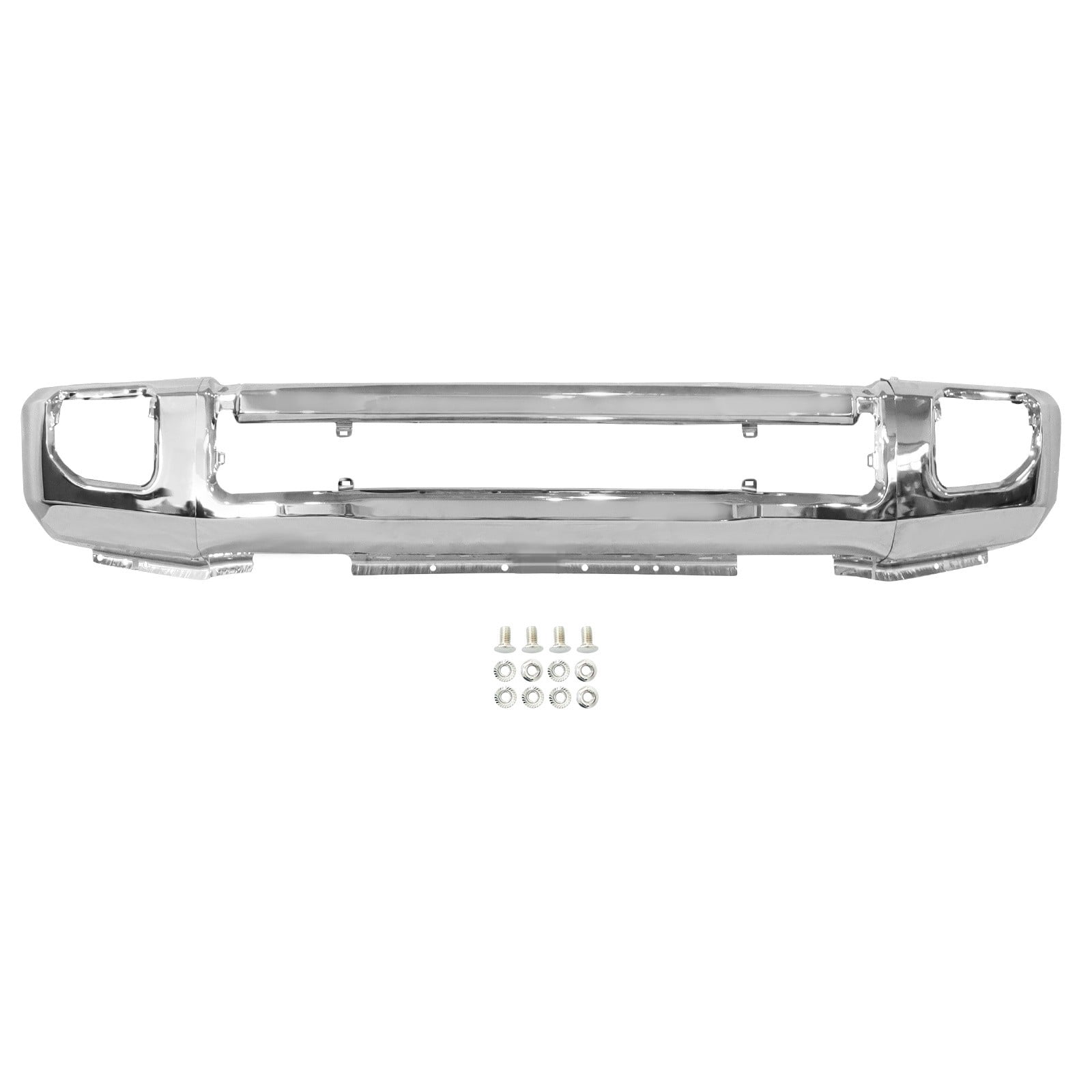 Chrome Steel Front Bumper For 2020-2022 Ford F-250 F-350 Super Duty w/Fog Holes