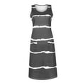 thumbnail image 3 of Grianlook Women Shift Sundress Crew Neck Tank Dresses Striped Printed Tunic Midi Dress Ladies Boho Loose Sleeveless Dark Gray XXL, 3 of 7