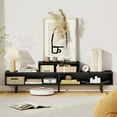 thumbnail image 2 of Costway 3 Cubby TV Stand for TVs up to 70" Entertainment Center Media TV Console Table Black, 2 of 10