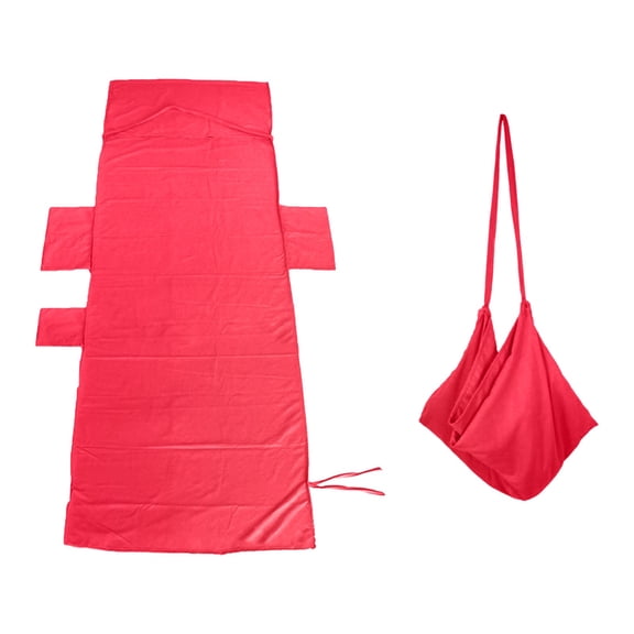 Portable Travel Sleeping Bag Liner Lightweight Soft Fabric Envelope Style with Pillow Pocket and Side Openings for Indoor Outdoor Use