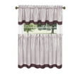 thumbnail image 2 of Simple Elegance by Ben&Jonah Laurel Window Curtain Tier Pair and Valance Set - 58"W x 24"L - Burgundy, 2 of 3