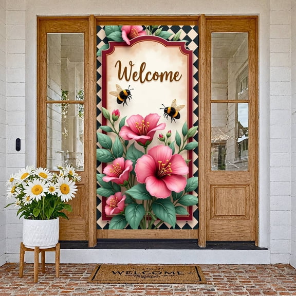 Theme Meow Spring Banner Spring Style Floral Backdrop Cute Design Pastel Colors Spring Background for Spring Decoration Home Decor Photo Prop