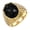 Gold Black Stone, variant on Men's STAINLESS STEEL Rhinestone Cut Glass Gemstone Zircon Engraved Band Engagement Ring Crystal Style Gold Green Stone Size 9