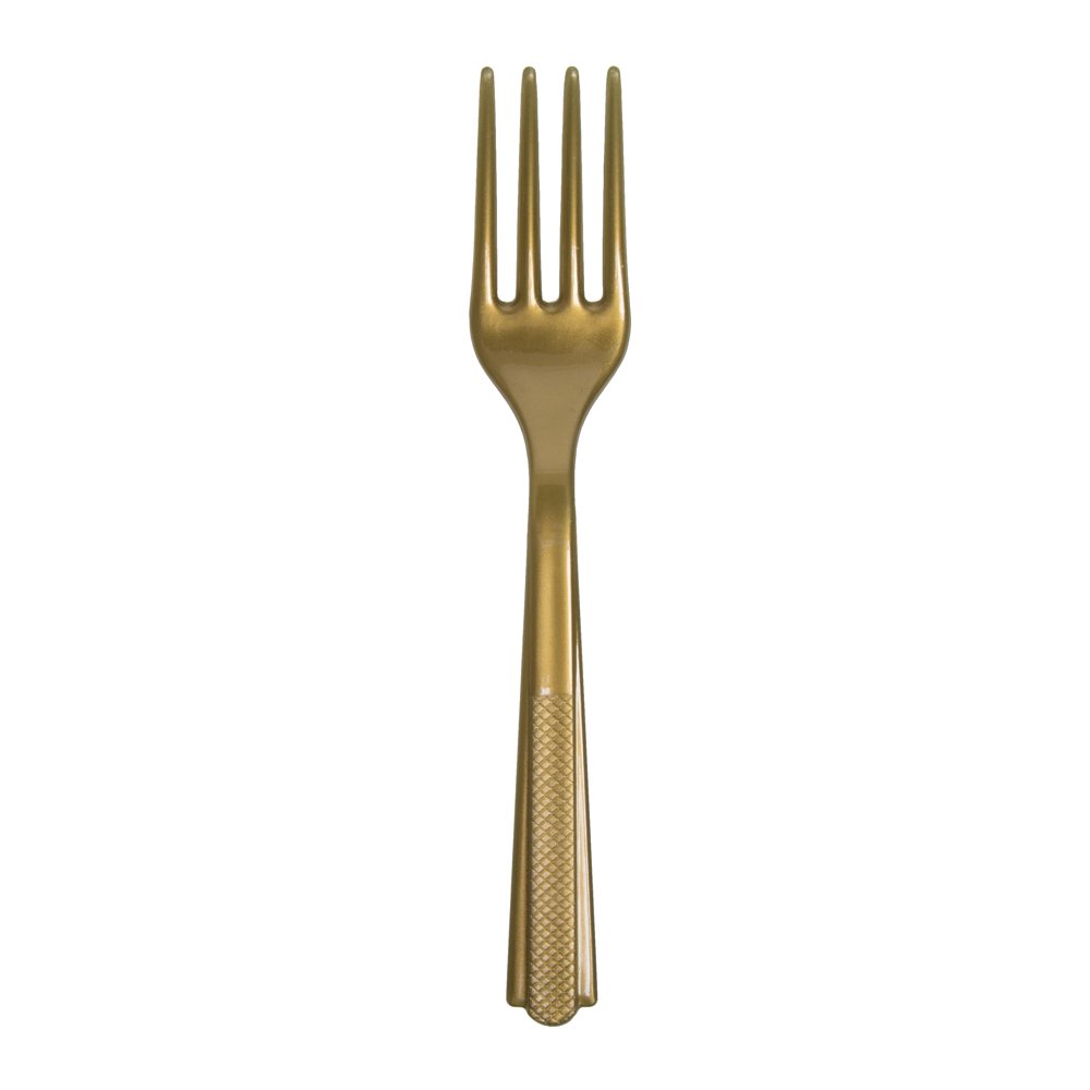 Way To Celebrate Plastic Forks, Gold, 24ct