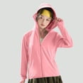 thumbnail image 5 of Amzcrzy Sun Protection Hoodie for Women 2026 Upf50+ Solid Color Zip up Summer Tops with Drawstring Hood Brim Lightweight Ice Silk Long Sleeve Sun Shirts for Outdoor Workout Pink M, 5 of 6
