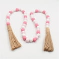 thumbnail image 6 of Valentines Day Wood Bead Garland with Tassels,Rustic Wooden Beads Garland Hanging Wooden Love Heart Ornaments Tiered Tray Decorations Wall Hanging Decor (Pink), 6 of 6