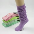 thumbnail image 4 of Seyurigaoka Women Juniors Tube Socks Solid Color Knitted Slouch Socks Stacked Long Socks Leg Warmers for Teen Girls, 4 of 4