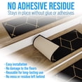 thumbnail image 4 of Slip-Resistant, Non-Adhesive, Durable, Stain-Resistant, Washable 8.5x26 in. Stair Treads to Enhance Safety, Protect Stairs, and Reduce Noise. Black and Gold Contemporary Geometric Design, Set of 7, 4 of 7