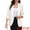 Cream White, variant on DARING DIVA Women's Ruched 3/4 Sleeve Shawl Collar Dressy Suit Jacket XS Black